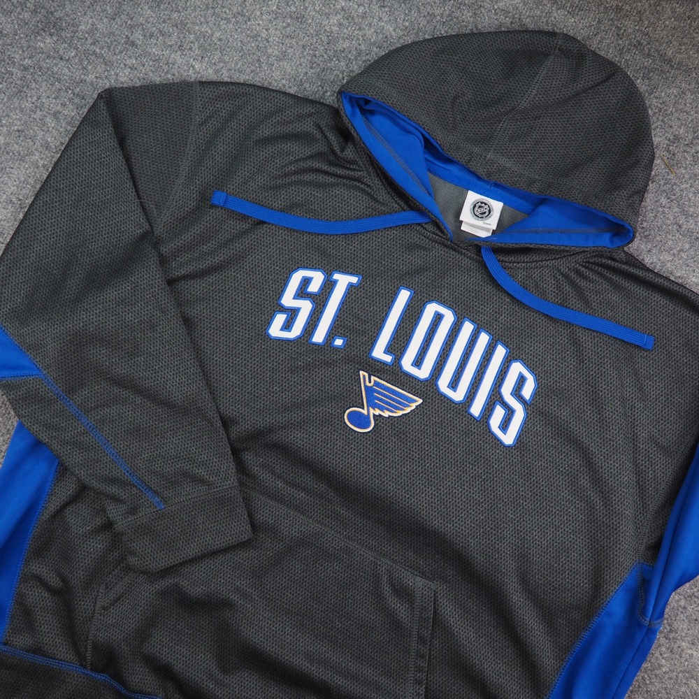 St. Louis Blues Hoodie Mens XL NHL Pullover Gray Blue Textured NHL Fan Gear